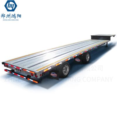 China 80t Removable Lowboy Flatbed Trailer Flatbed Container Excavator Transport Lowbed Truck Trailer for sale