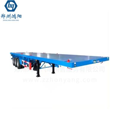 China Dependable 3 Axles 40ton Flat Trailer for Trouble-Free Operation in Challenging Environments for sale