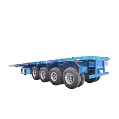 中国 3 Axles 4 Axles 70 80 Ton Lowbed Semi Trailer Flat Transport Heavy Duty Equipment Extendable 販売のため