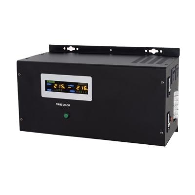 China Metal Home Use LCD Customized 12v 24v DC To AC Inverter 2400W Solar Wall Mounted UPS Pure Sine Wave Output Inverters for sale