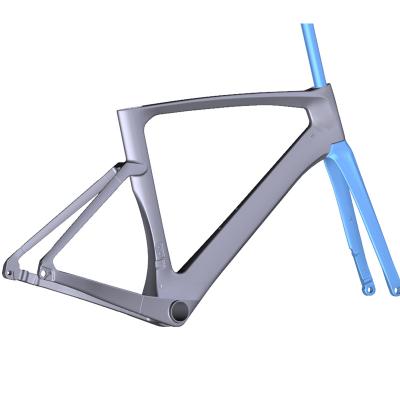 China Road Bikes Fulll Carbon Fiber BB386 Push In Road Disc Brake Bicycle Air Bike Frameset for sale