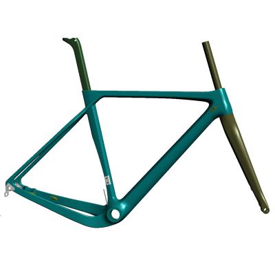 China Gravel Bike Flat Mount 700C Gravel Carbon CycloCross Frame Di2 Gravel Disc Brake Carbon Fiber Bike Frame for sale