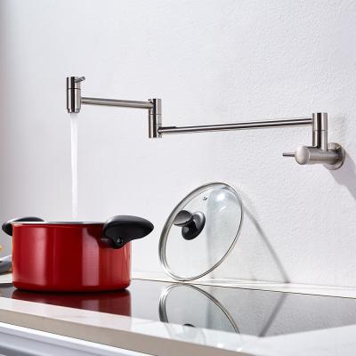 China Modern Wall Mounted Expansion Pot Filler With Dual Swing Joints Steel 304/316 Material Kitchen Faucet for sale