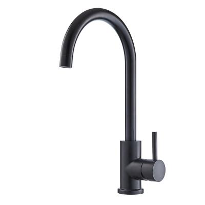 China Matte Black Goose Neck Kitchen Faucet Single Handle Kitchen Faucet Steel 304/316 Material for sale