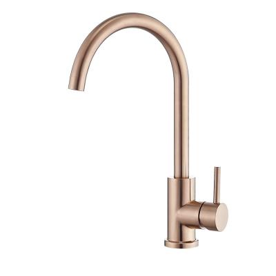 China Stainless Steel 304/316 Material Kitchen Fitting Single Handle Sink Faucet Hot Sales Water Faucet With Copper Color for sale