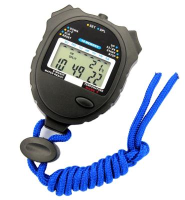 Κίνα Timer Switch Professional 10 Laps Memory Colorful Backlight Digital Sport Stopwatch With Temperature LCD Display προς πώληση