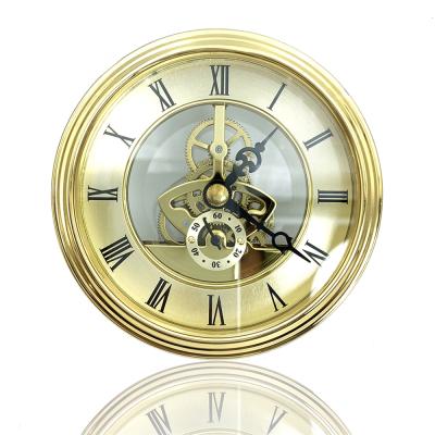 Chine 97mm Modern Gold Clock Transparent Skeleton Insert With Gold Bezel à vendre