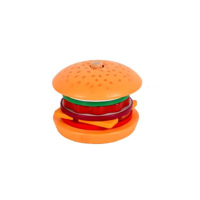 China Wooden Hamburger Salad Stacker wooden food Blocks wooden stacking Ring Toys for kids 10x9.5x8.5cm for sale