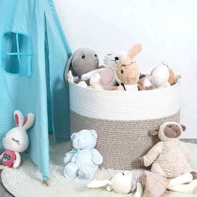 China Weaving Finishing Wash Bucket Clothes Belt Handle Storage Basket Toys Factory Storage Viable Custom Wholesale Fabric Storage Bucket for sale