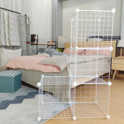 China Modern Multi-Function Pet Pen Free Lap Combination Storage Basket Storage Indoor Art Iron Protective Cage Processing Custom for sale