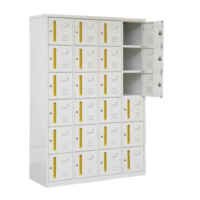 China Adjustable (Height) Customized 24 Door Steel Storage Cabinets For Office Building Dinner Market Use High Quality Steel Locker for sale