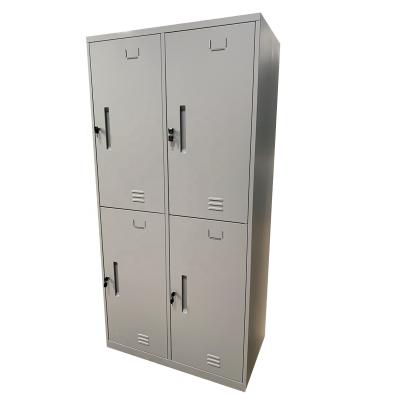 China Factory Price (Size) 4 Doors Adjustable School Dormitory Use Wholesale High Quality Steel Wardrobe Steel Clothing Locker Almirah for sale