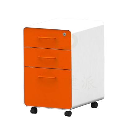 China HD035 curverd 3 drawer metal pedestal metal filing cabinet mechanical movable steel office pedestal storage cabinet for sale