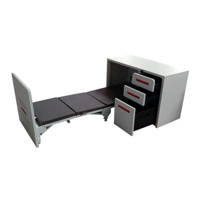 China Foldable Simple Simple Steel Cabinet With Small Space Folding Bed Desk Afternoon Nap Steel Cabinet With 3 Drawer for sale