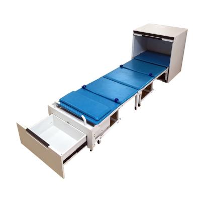 China Foldable Multi Function Steel Cabinet With One Drawer And Folding Bed For Office Workstation Nap for sale