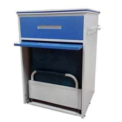 China Foldable Beside Steel Cabinet With Folding Bed Hospital Use Space Saving Multi Function Folding Bed Steel Cabinet With Drawer for sale