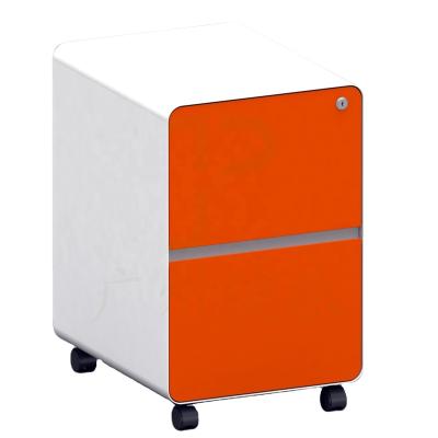 China Movable steel curverd 2 drawer office mechanical single flute puller mobile pedestal HD045 filing cabinet for sale