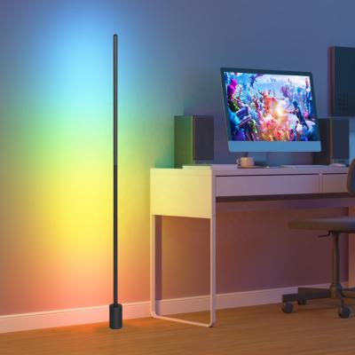 China modern wifi remote control minimal smart alexa app tuya corner decorative standing lamp rgb led modern floor lamp for sale