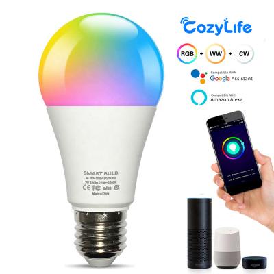 China Home Mobile APP LED Home Lighting E26 E27 RGBW RGB Remote Control Dimmable Light Bulb for sale