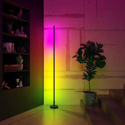 China Smallest Simple Modern Design Nordic Modern Minimalist RGB Adjustable Vertical Led Corner Standing Light Floor Lamp for sale