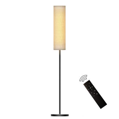 China Modern Nordic Simple Bedroom Living Room Lighting Fabric Shade LED Floor Lamp for sale