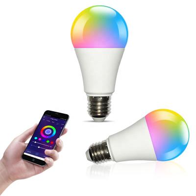 China Tuya Google home Alexa RGB+CW 9W 7W e26 e27 b22 dimmable dimmable wifi home bombilla smart light bulb Tuya Google for sale