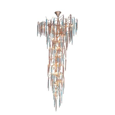 China Custom Modern Hotel Villa Decoration LED Crystal Branch K9 Pendant Light Chandelier for sale