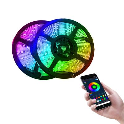 China APP remote control customized indoor or outdoor ip20 ip65 12v waterproof RGB RGBW 16703 led strip light 2811 by 5050 5m 10m for sale