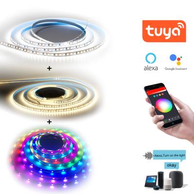 China Amazon Alexa Google Home Tuya Wifi Indoor Or Outdoor Smart Led Strip 5m 10m 12v 5050 RGB for sale