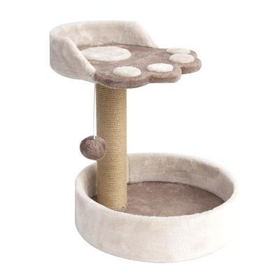 China Wholesale Viable Plush Claw Shaped Cat Tree With Dome Cat Scratching Spinner Treehouse Furniture Scratch Guards For Cats for sale