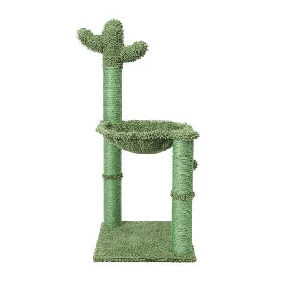 China Sustainable Manufacturer Cat Scratcher Protector for Furniture with Climbing Hammock Cat House Cat Cactus Scratching Post for sale