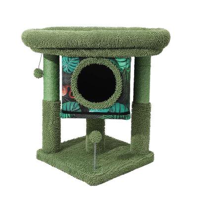 China Luxury Pet Outdoor Cat Tree House Condo Cat Trees Kitty Scratch Indoor Christmas Cedar Viable Cat Scratching Post Tall Toy for sale