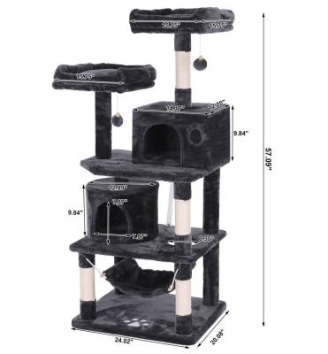 China Sustainable Large Size Luxury Wooden Pet Housing Furniture Scratch Climbing Tower Fashion Cat Tree for sale