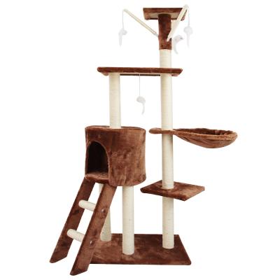 China Tower Viable Large Cat Condo Handmade Villa Pet Luxurious Scratcher Furniture Cat Tree Wooden Scratcher Cat for sale