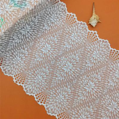 China Good Quality African Stretch Mesh Chantilly Trim Lace Fabric Elastic Bridal Lace Fabric Just A Trim For Underwear And Dress for sale