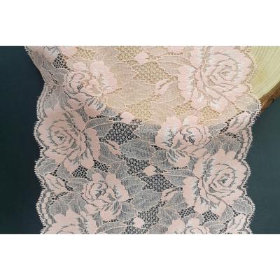 China Elastic lace trims elegant sexy soft elastic nylon spandex flower breathable lace for garment clothes underwear lingeries for sale