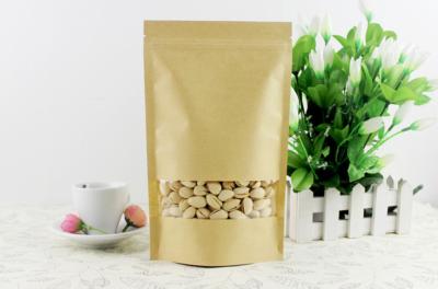 China 20*30+5cm PAPER STAND UP ZIPPER BAG WITH MATT WINDOW for sale