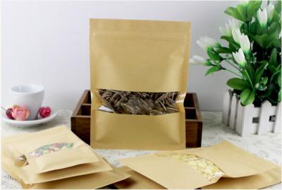 China 14*20cm PAPER ZIPPER BAG WITH RECTANGLE WINDOW for sale