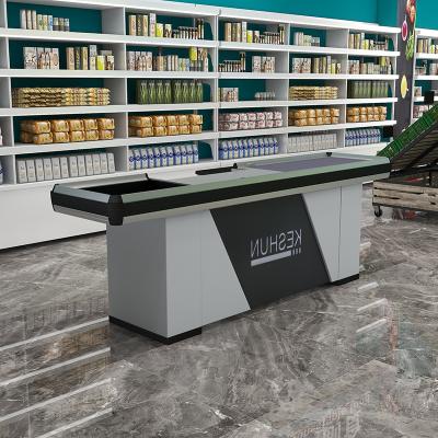 China Modern design supermarket shop cashier cash table display checkout counter for garment store for sale