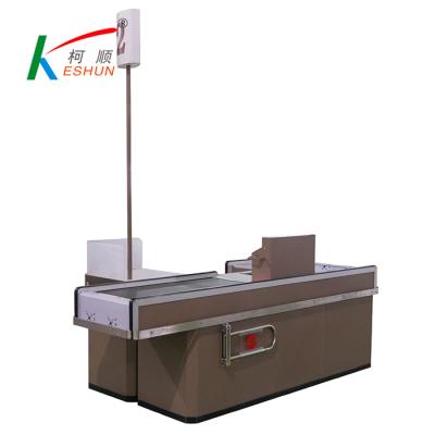 China Supermarket Checkout Counter With Conveyor Belt Cashier Desk For Sale Design Checkout Counter for sale