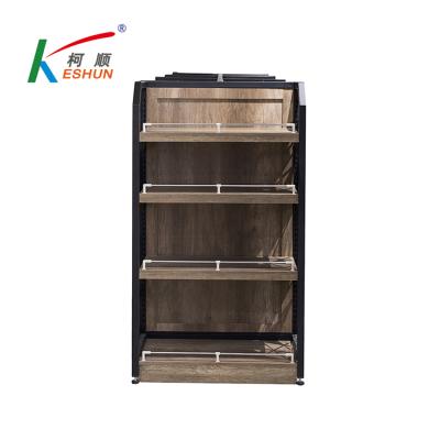 China Corrosion Protection Gondola Display Shelving Metal Supermarket Shelf Good Quality Gondola Wooden Shelves for sale