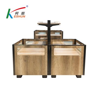 China Double sided dry goods stand display racks for retailer for sale