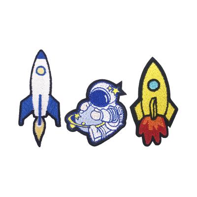 China Wholesale 3D Summer Clothing Set Rocket Astronaut Pattern Iron On Garment Accessories Patch Embroidery Patches for sale