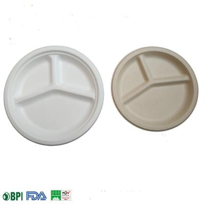 China Minimalist Sugarcane Bagasse Pulp Plates Disposable Bagasse Paper Pulp Lunch Box Dish for sale