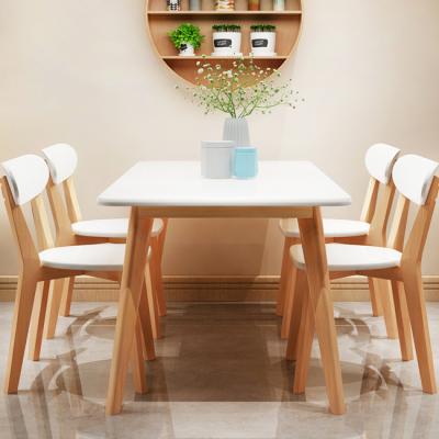 China NEW design simple modern style wood dining table and chairs for sale