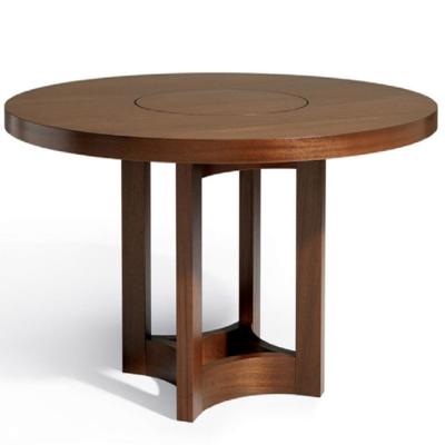 China Hotel Furniture Round Dining Table Solid Wood Wooden Negotiations Table for sale