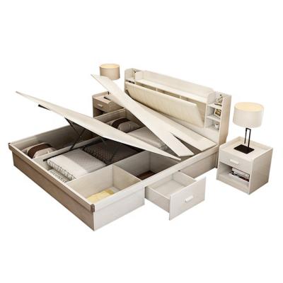 China Popular Design PANEL Lift Multifunctional Adjustable Solid Wood Storage Bed for sale