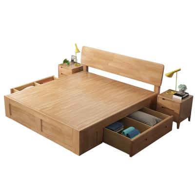 China Japanese style box bed storage simple solid wood solid wood bed for sale