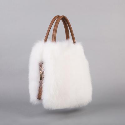 China Other High Quality Women Handbags Genuine Fox Fur Tote Purse Fashion White Real Fur Bags For Sale for sale