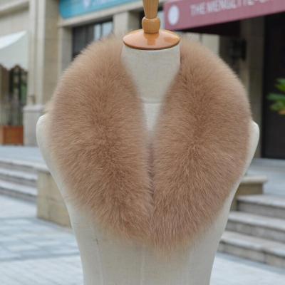 China Cozy warm factory wholesale dyed big warm real fox fur collar for winter jacket coat for sale